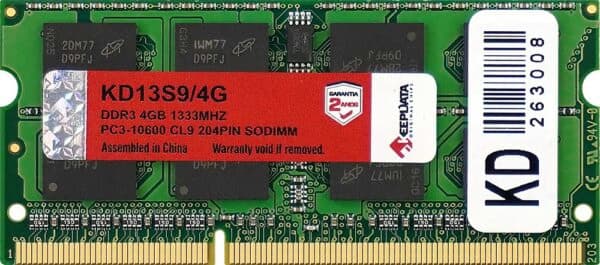 Memoria para Notebook 4GB Keepdata DDR3 1333MHz KD13S9/4G