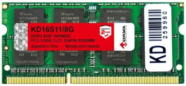 Memória para Notebook KeepData DDR3 8GB/1600MHz KD16S11/8G