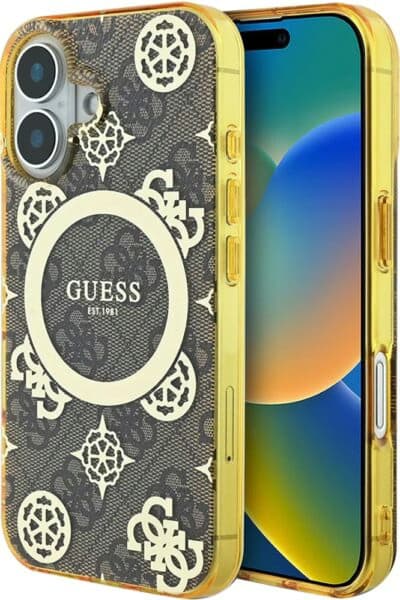 Imagem de Capa Guess para iPhone 16 Plus GUHMP16MH4PYEEW – Brown/Gold